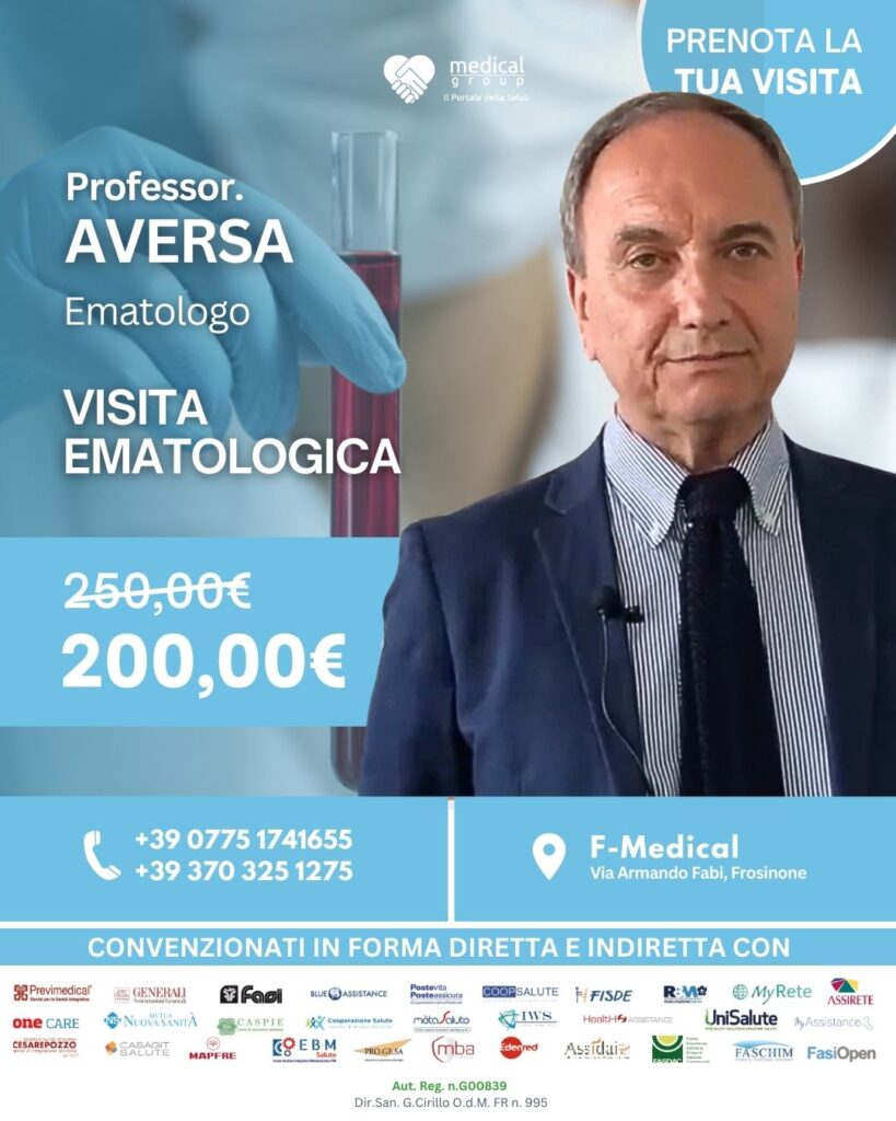 Tariffe del Mese Settembre 2023 Poliambulatorio Ematologia Professor Franco Aversa €200 euro F-Medical Frosinone