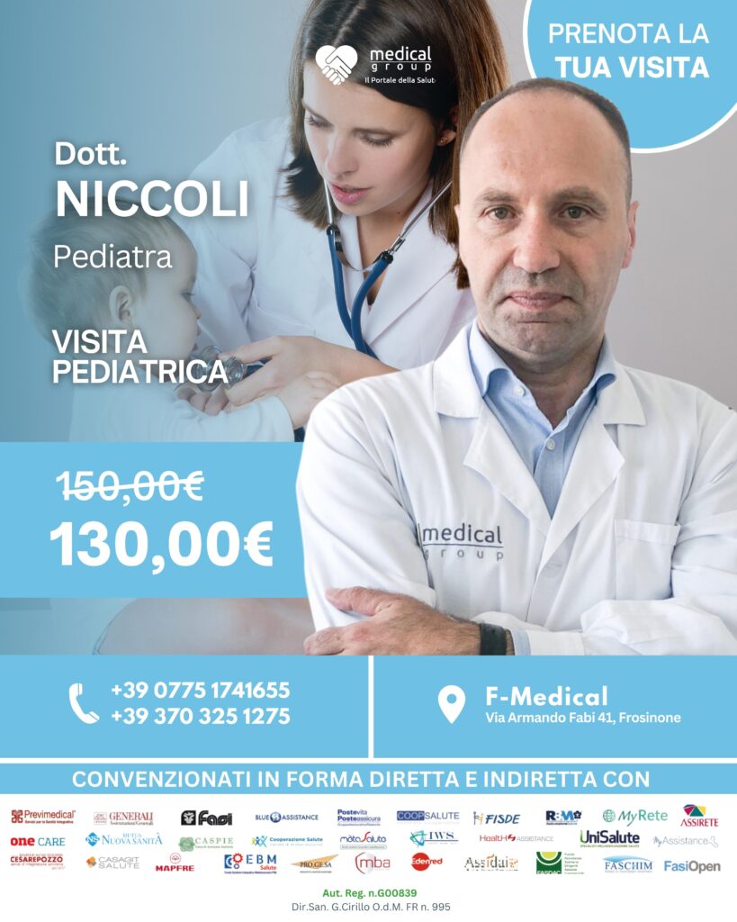 Tariffe del Mese Poliambulatorio F-Medical Frosinone VISITA PEDIATRICA NICCOLI