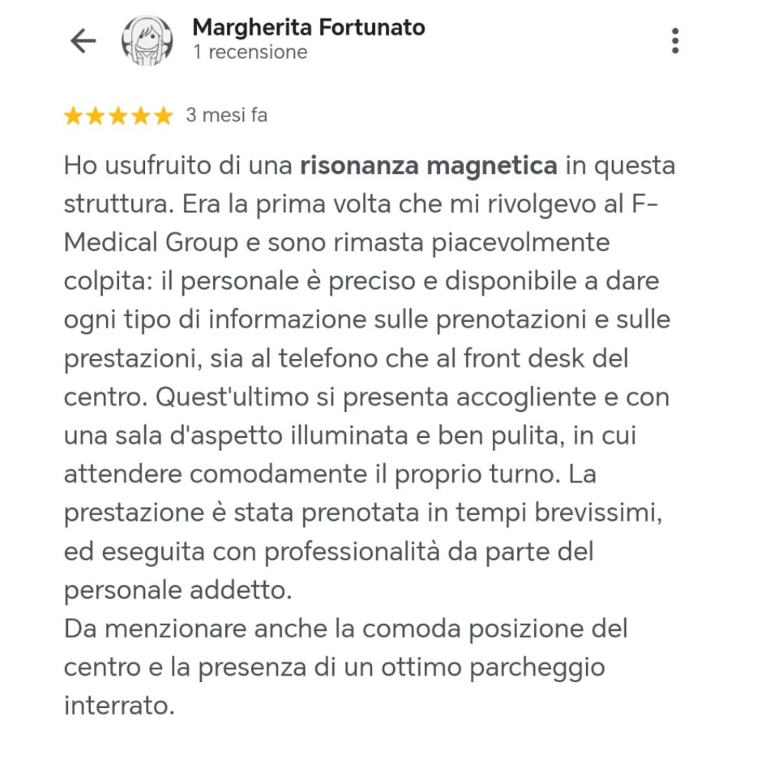 Recensione RMAperta F-Medical Group Frosinone