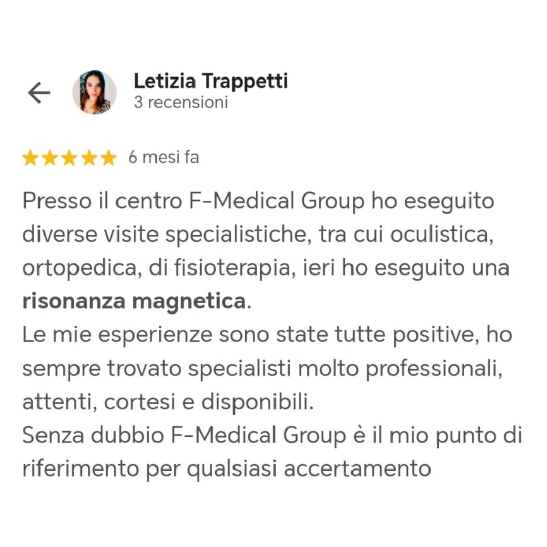 Recensione Risonanza Magnetica Aperta F-Medical Group Frosinone (2)