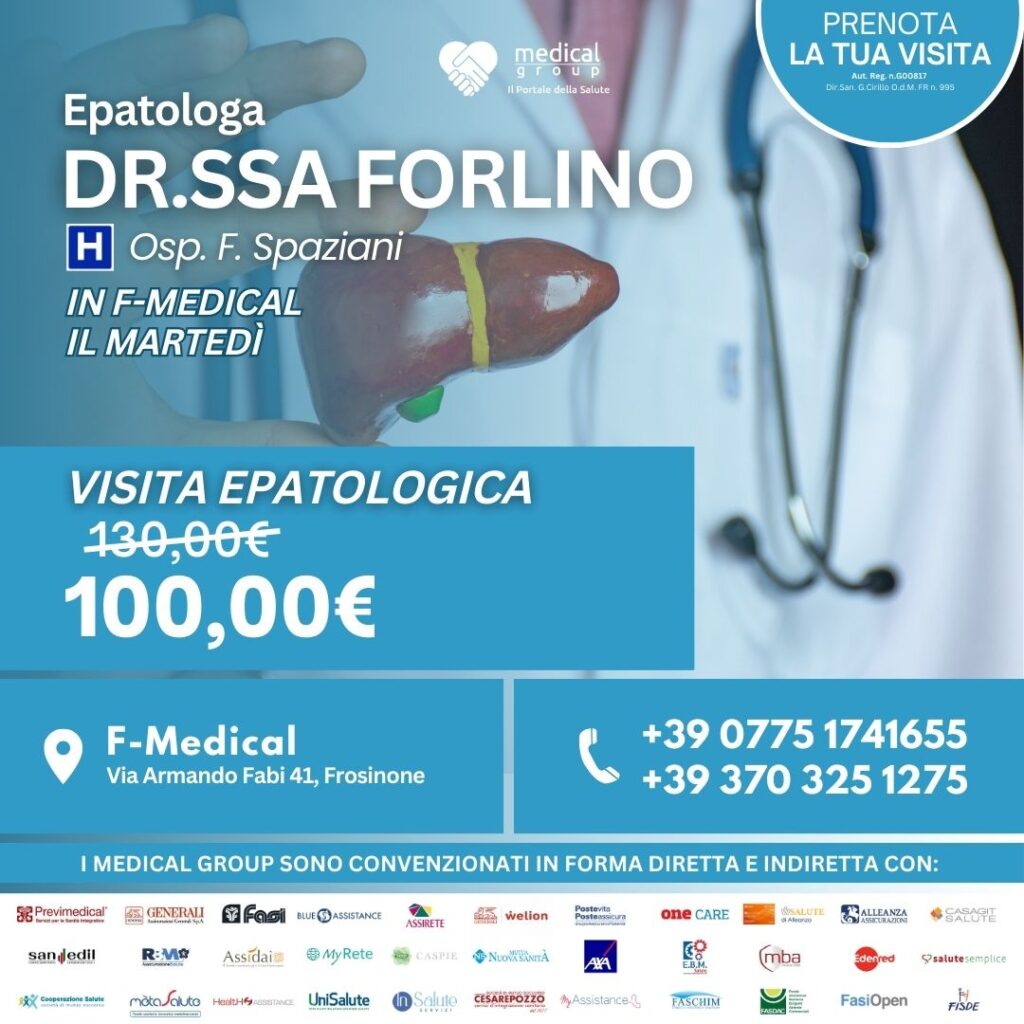Tariffe del Mese Poliambulatorio F-Medical Frosinone VISITA EPATOLOGICA DOTT.SSA FORLINO