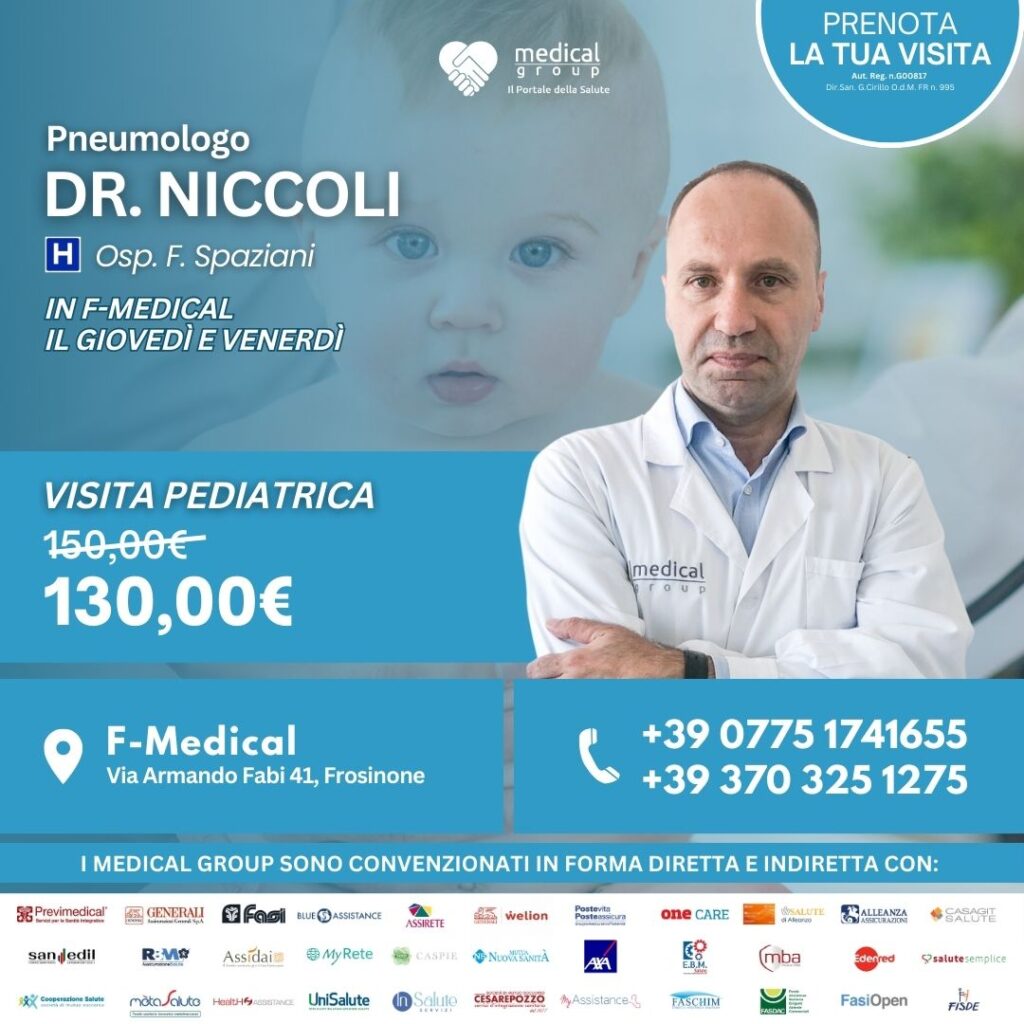 Tariffe del Mese Poliambulatorio F-Medical Frosinone VISITA PEDIATRICA DOTT. NICCOLI