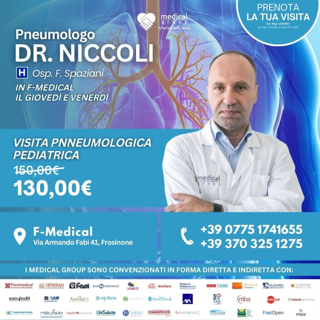 Tariffe del Mese Poliambulatorio F-Medical Frosinone VISITA PNEUMOLOGICA PEDIATRICA DOTT. NICCOLI