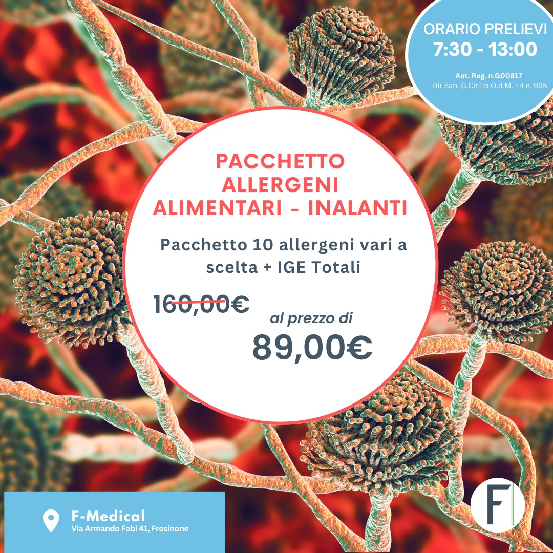 Tariffe del Mese Laboratorio Analisi F-Medical Frosinone Pacchetto Allergeni Alimentari Inalanti