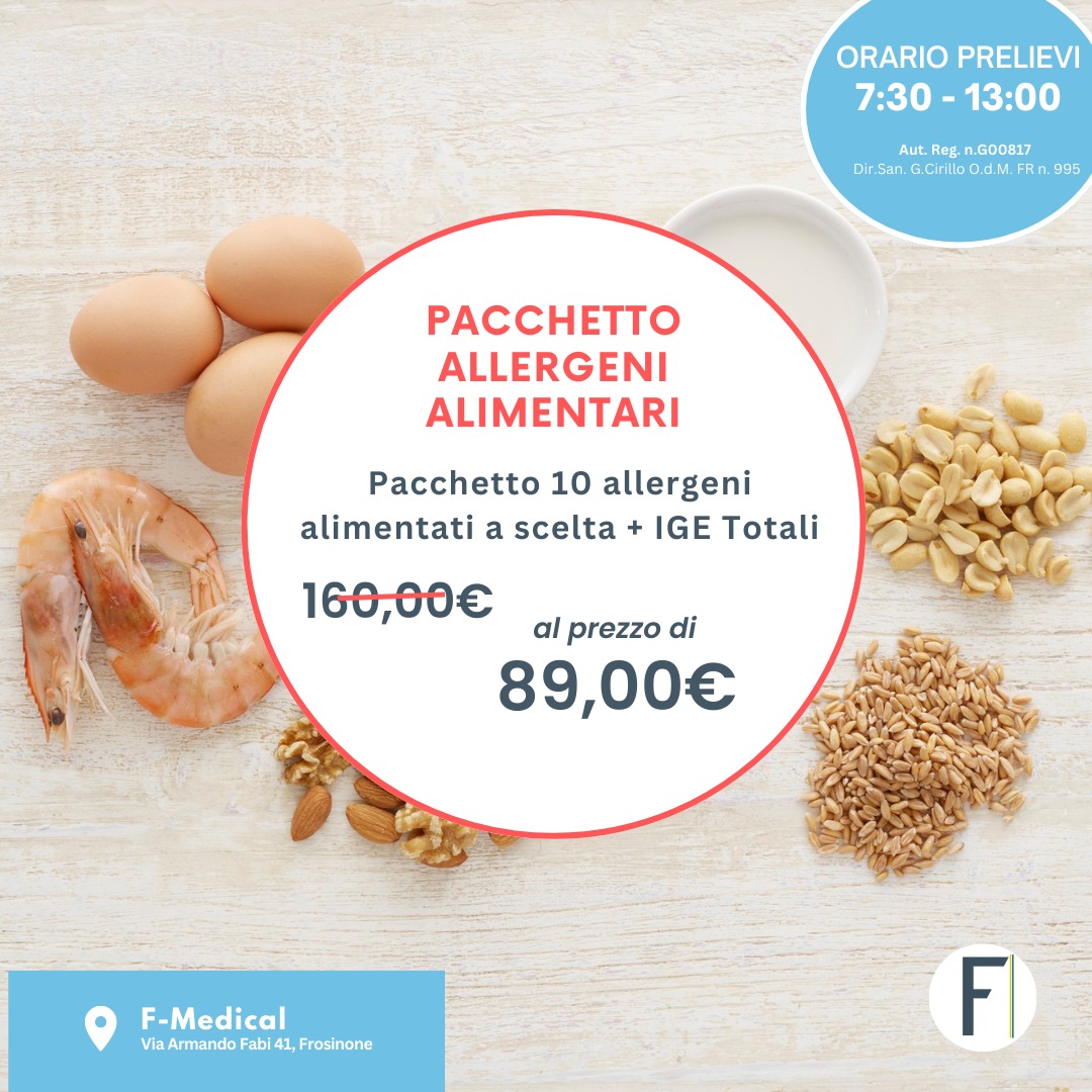 Tariffe del Mese Laboratorio Analisi F-Medical Frosinone Pacchetto Allergeni Alimentari