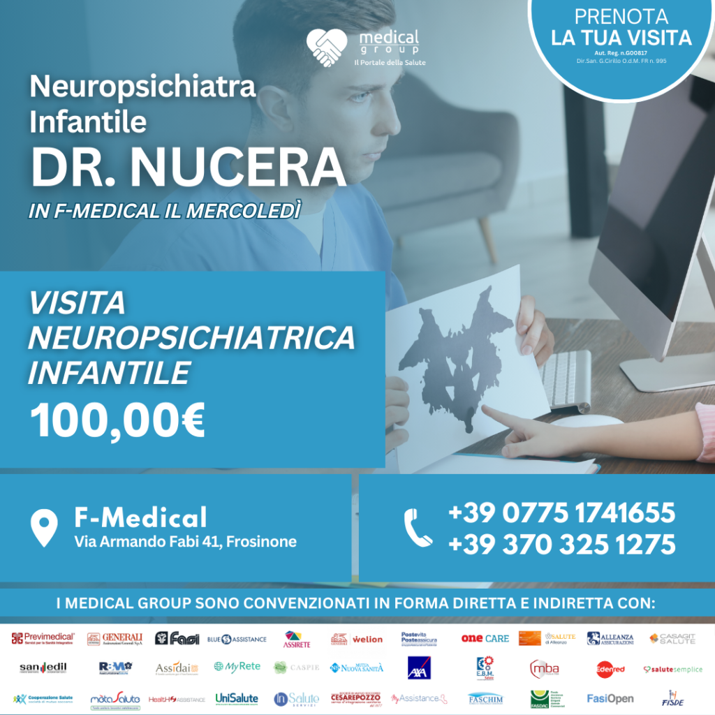 Tariffe del Mese Poliambulatorio F-Medical Frosinon Visita neuropsichiatrica infantile dottor Nucera