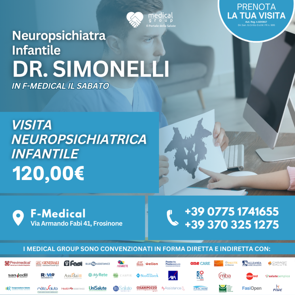 Tariffe del Mese Poliambulatorio F-Medical Frosinone Visita neuropsichiatrica infantile dottor Simonelli