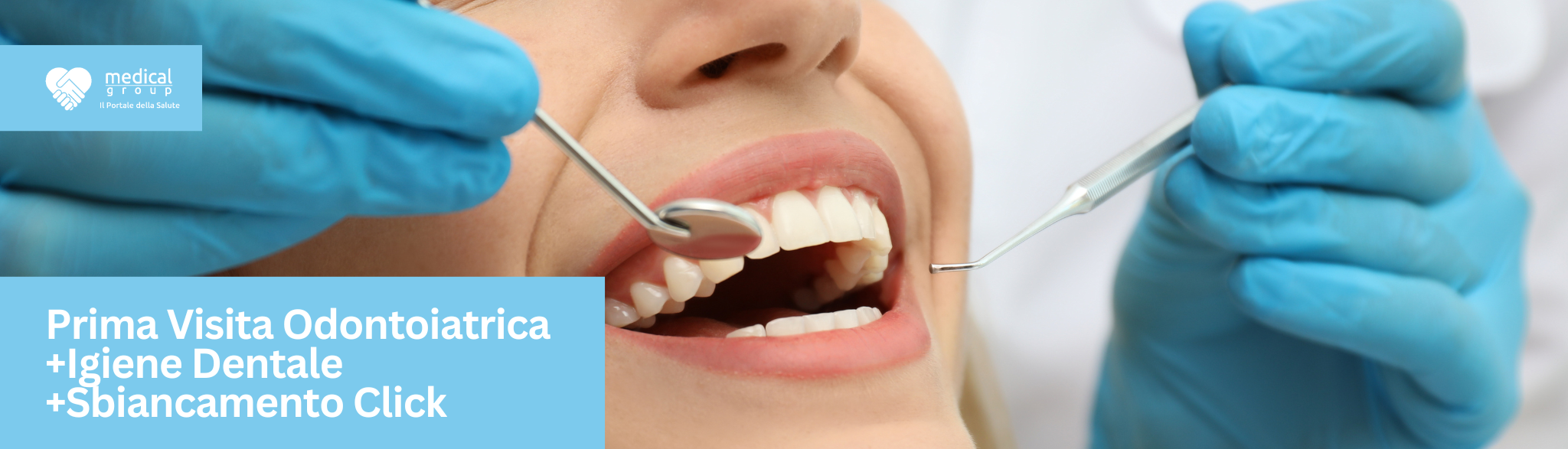 F-Medical Promo Foto Odontoiatria - Prima Visita Odontoiatrica +Igiene Dentale +Sbiancamento Click