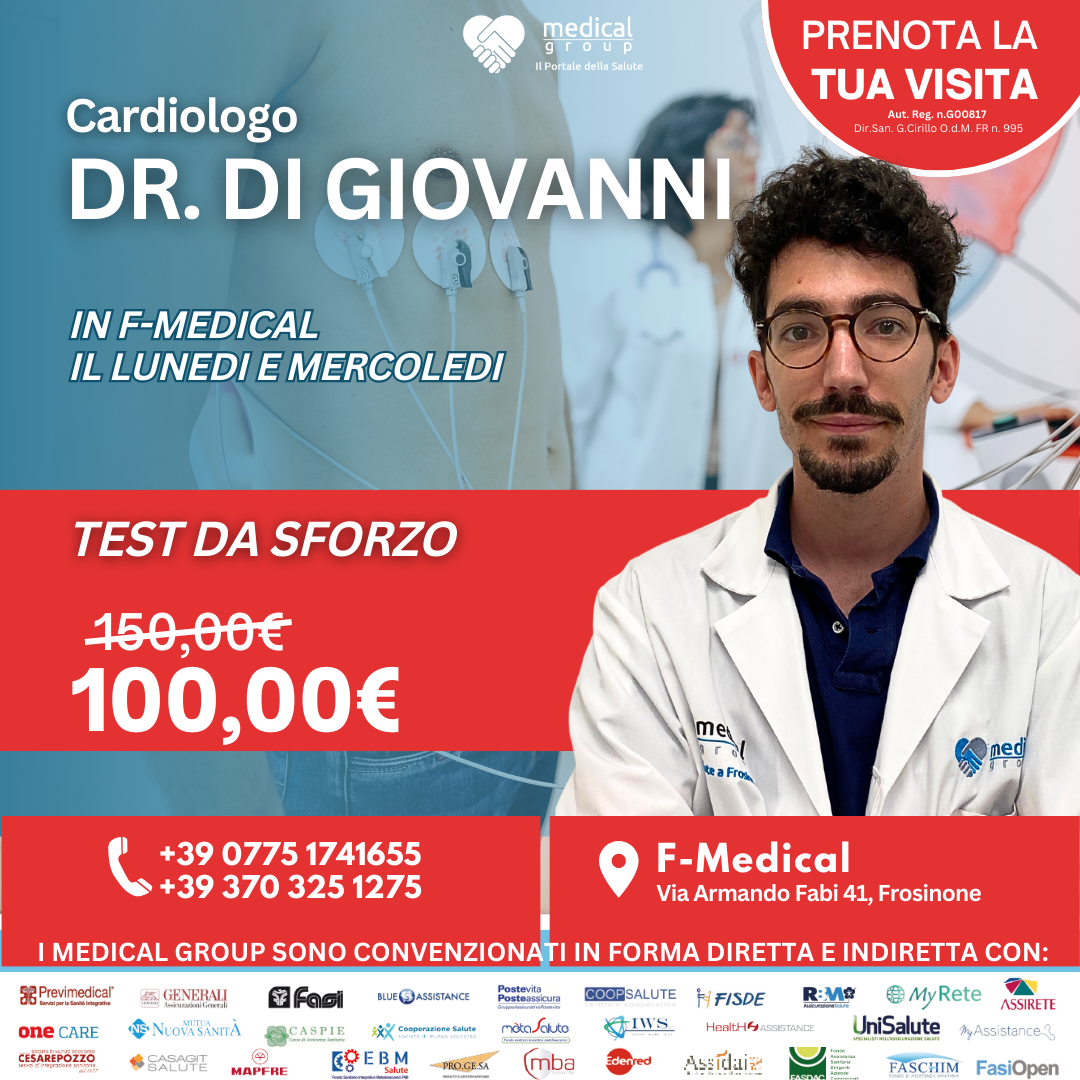 Tariffe del Mese Poliambulatorio F-Medical Frosinone TEST DA SFORZO DOTTOR DI GIOVANNI