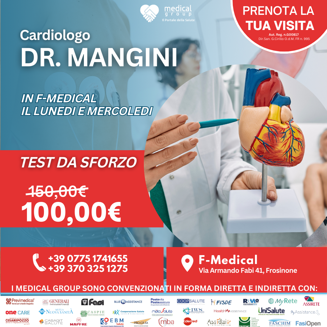 Tariffe del Mese Poliambulatorio F-Medical Frosinone TEST DA SFORZO DOTTOR MANGINI