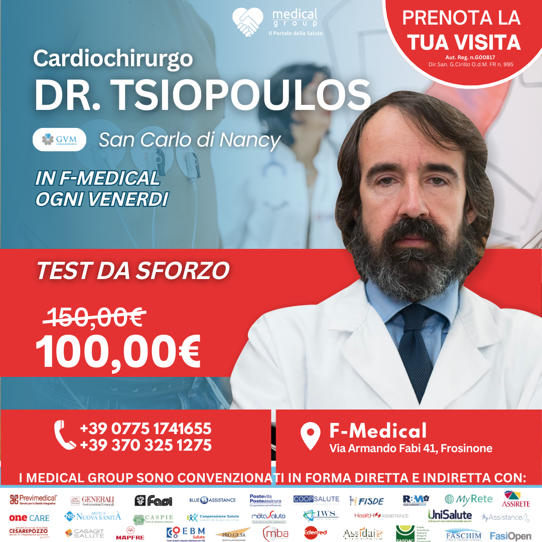 Tariffe del Mese Poliambulatorio F-Medical Frosinone TEST DA SFORZO TSIOPOULOS