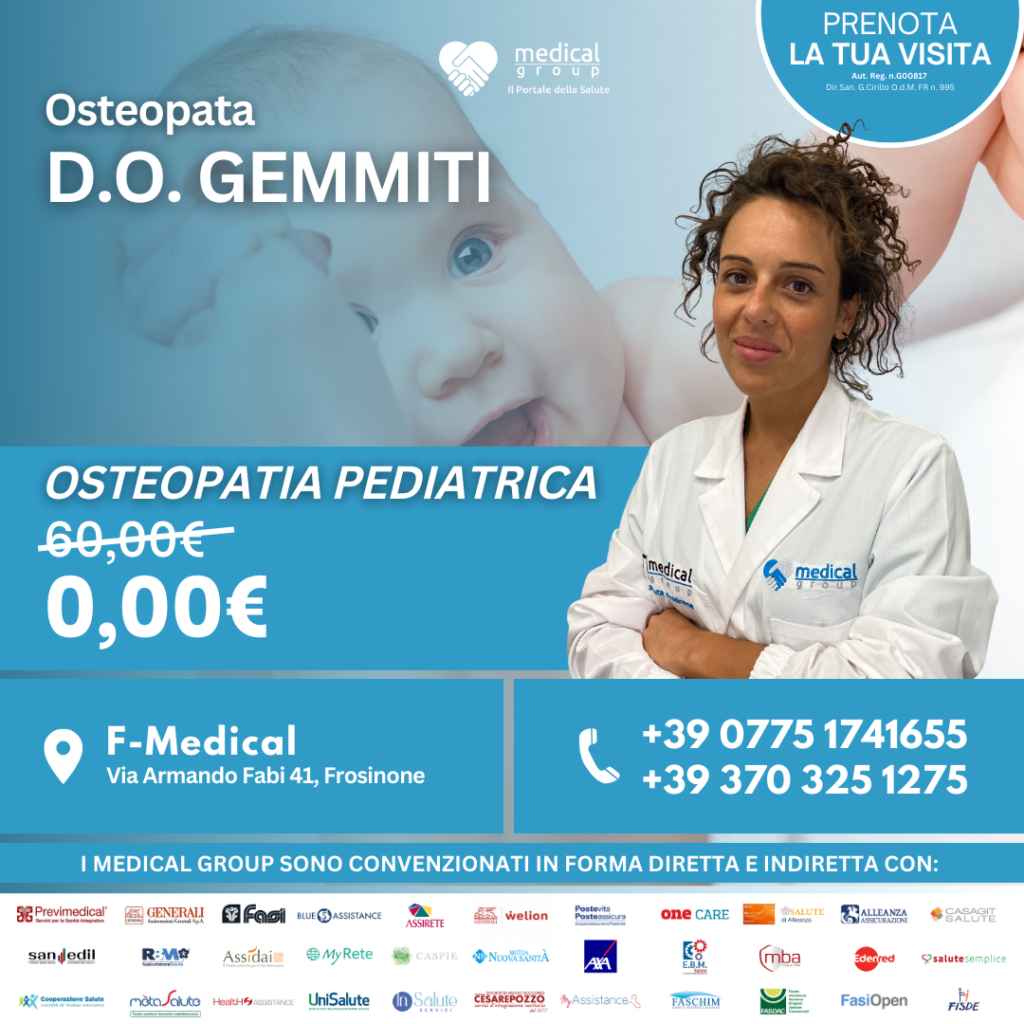 Tariffe del Mese Poliambulatorio F-Medical Frosinone Oteopatia Pediatrica - D.O. Gemmiti