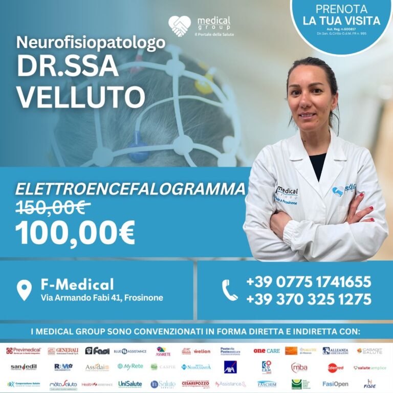 Tariffe del Mese Poliambulatorio F-Medical Frosinone ELETTROENCEFALOGRAMMA - DR.SSA VELLUTO