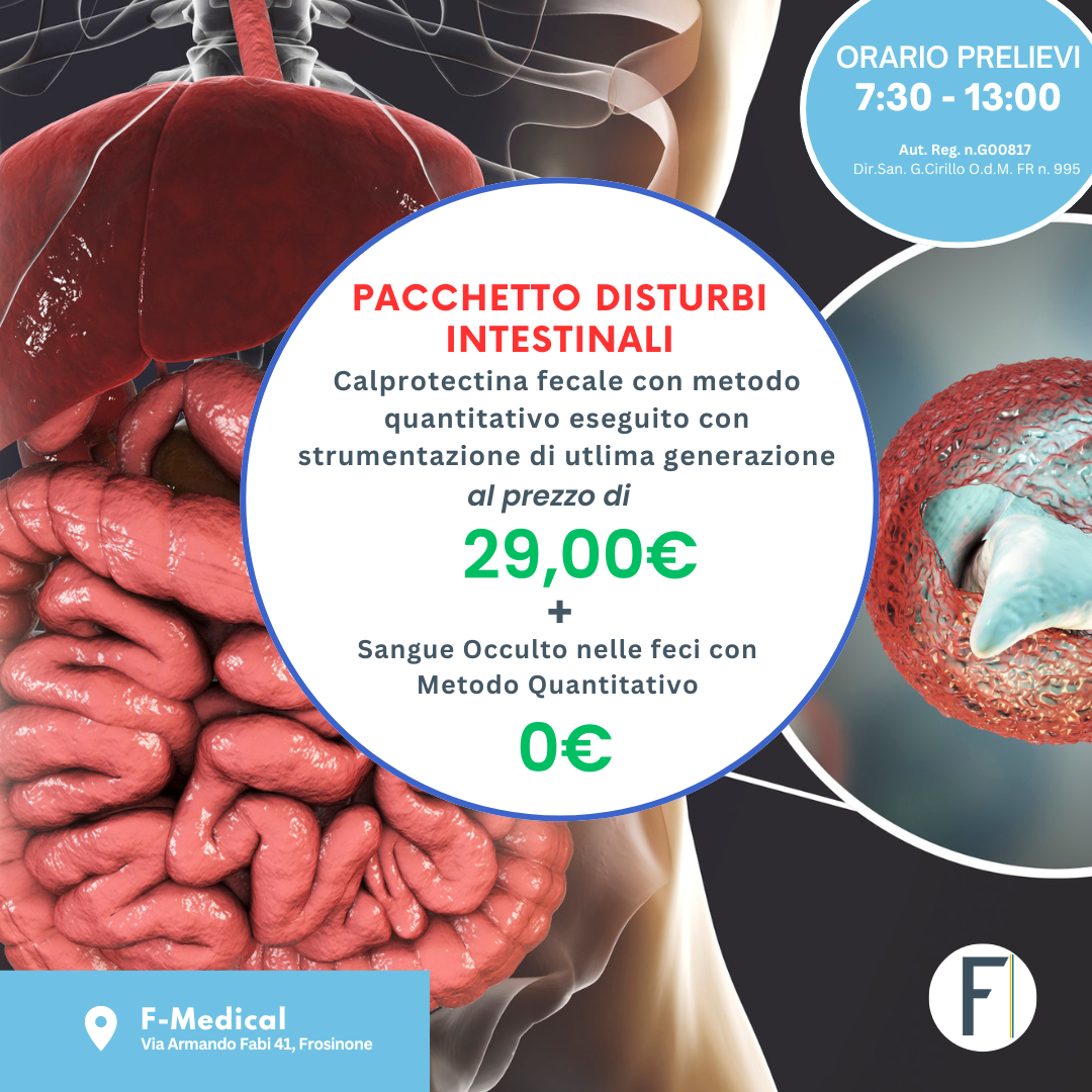 Tariffe del Mese Laboratorio Analisi F-Medical Frosinone Pacchetto Disturbi Intestinali