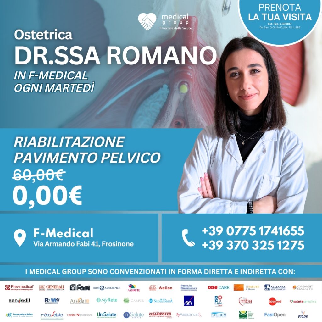 Tariffe del Mese Poliambulatorio F-Medical Frosinone VISITA RIABILITAZIONE PAVIMENTO PELVICO DOTT.SSA ROMANO