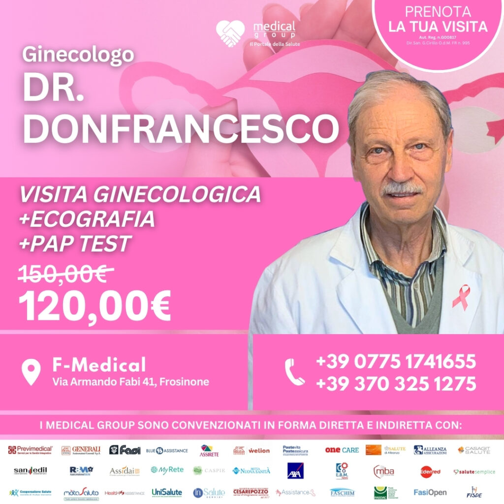 F-MEDICAL PROMO DONNE QUADRATE - VISITA ginecologica +Ecografia + Pap test Dr.Donfrancesco