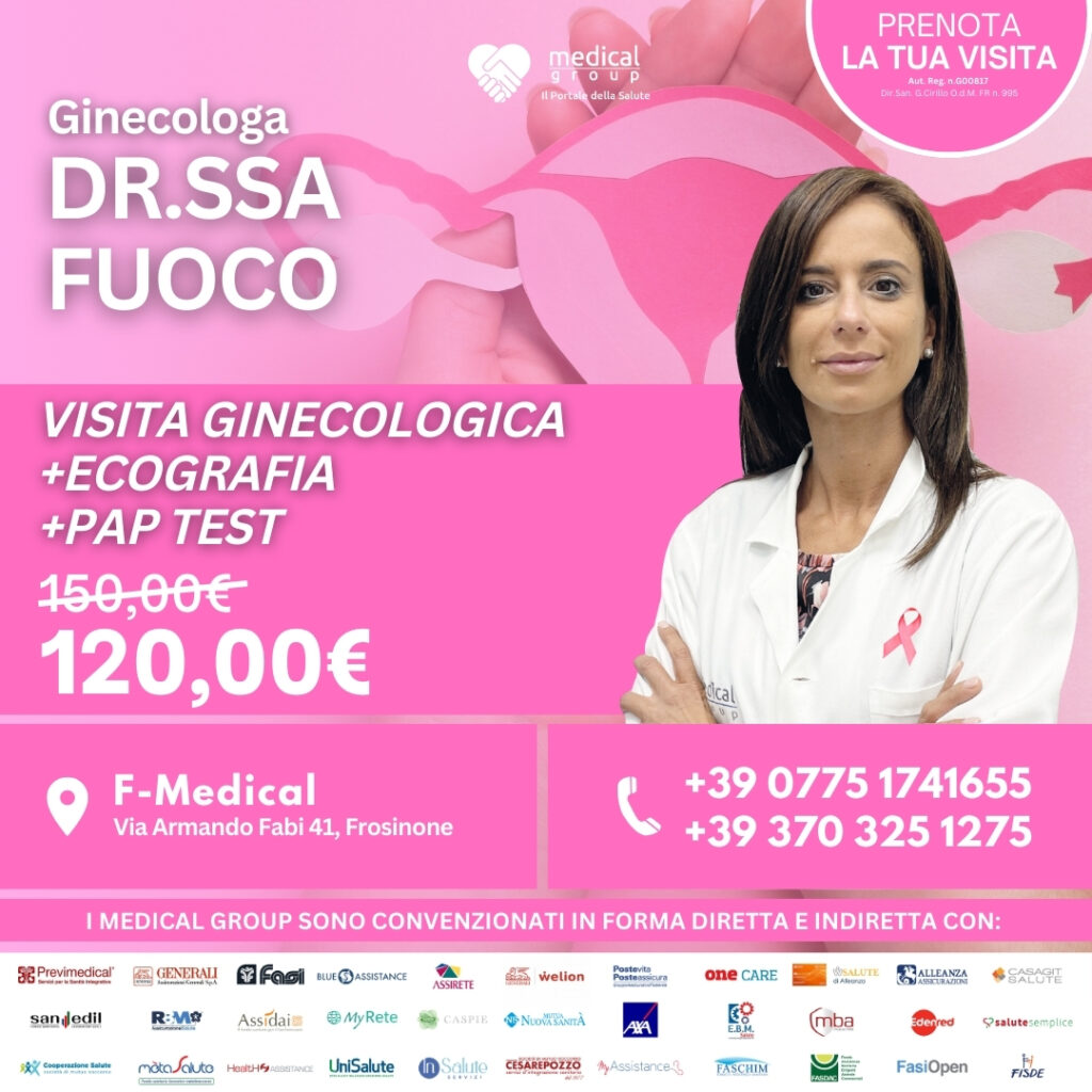 F-MEDICAL PROMO DONNE QUADRATE - VISITA ginecologica +Ecografia + Pap test Dr.ssa Fuoco