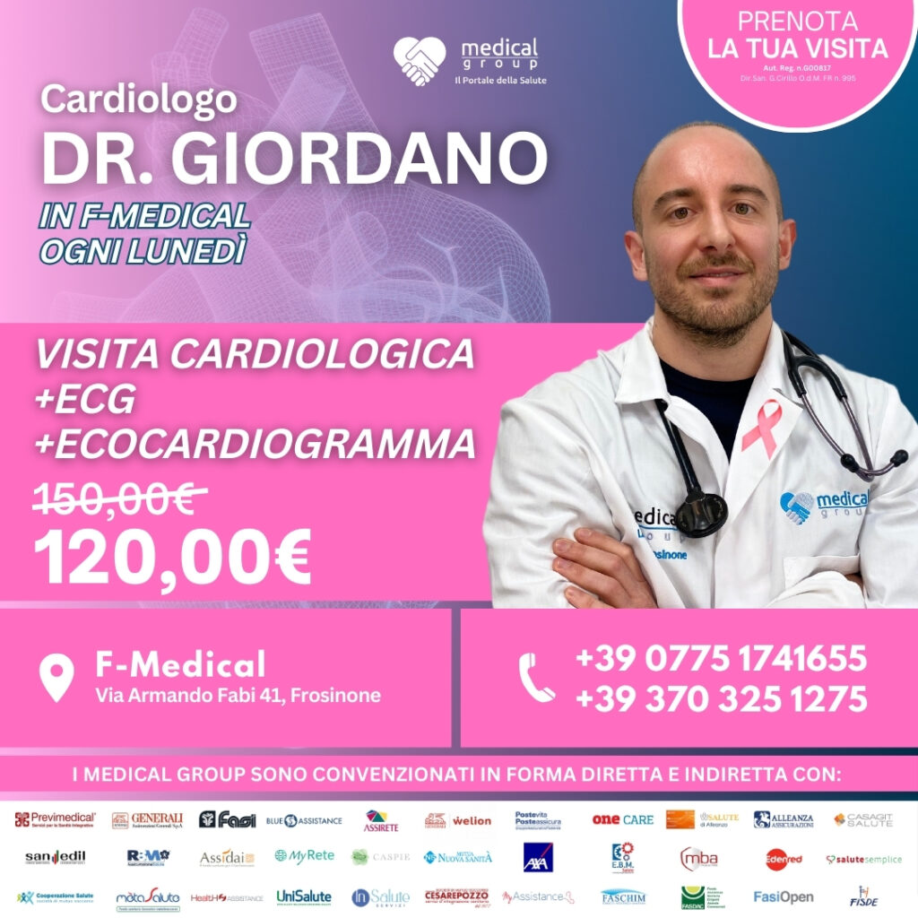 F-MEDICAL PROMO DONNE QUADRATE - Visita Cardiologica + ECG + Ecocardiogramma Dr. Giordano