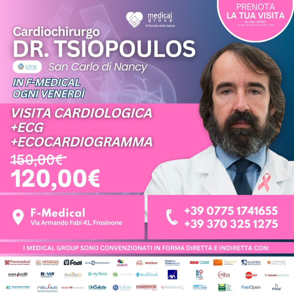 F-MEDICAL PROMO DONNE QUADRATE - Visita Cardiologica + ECG + Ecocardiogramma Dr. Tsiopoulos