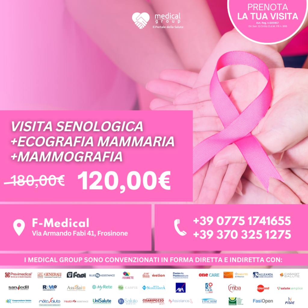 F-MEDICAL PROMO DONNE QUADRATE - Visita Senologica + Ecografia Mammaria + Mammografia 3D