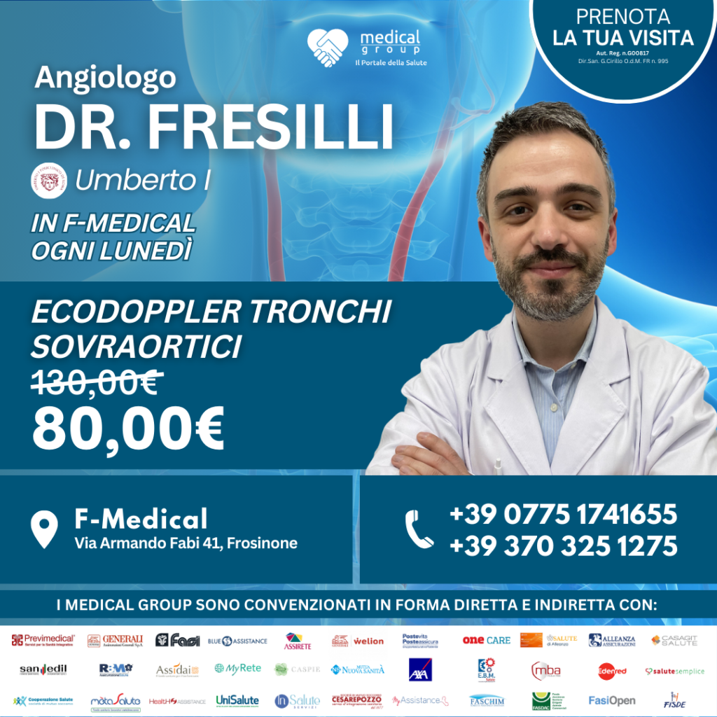 Tariffe del Mese Poliambulatorio F-Medical Frosinone ECODOPPLER TRONCHI SOVRAORTICI DOTT.FRESILLI