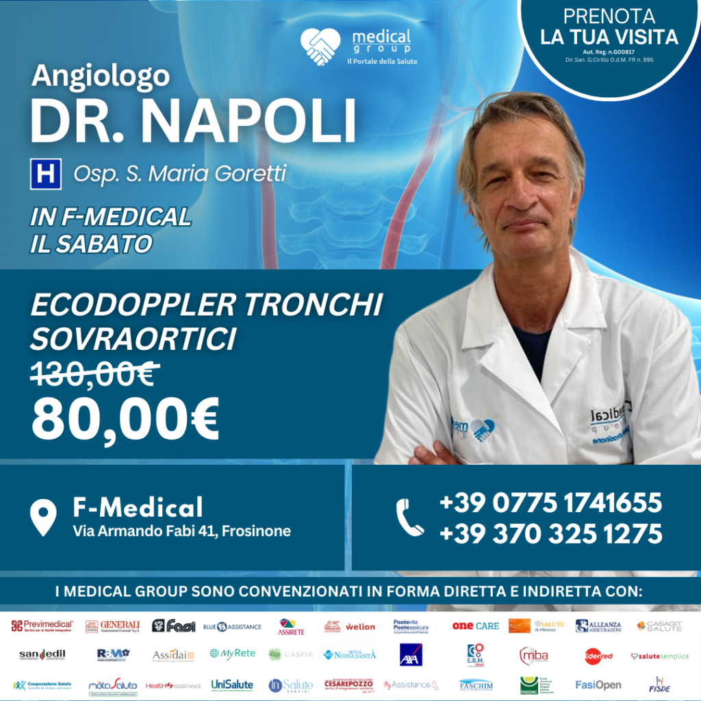 Tariffe del Mese Poliambulatorio F-Medical Frosinone ECODOPPLER TRONCHI SOVRAORTICI DOTT.NAPOLI