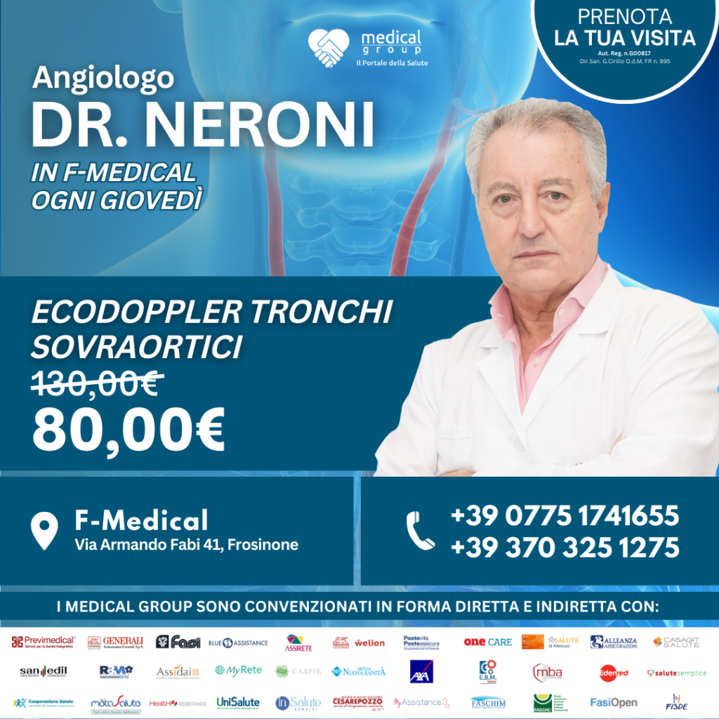 Tariffe del Mese Poliambulatorio F-Medical Frosinone ECODOPPLER TRONCHI SOVRAORTICI DOTT.NERONI