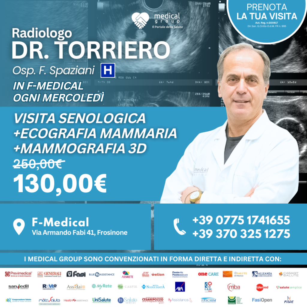 Tariffe del Mese Poliambulatorio F-Medical Frosinone VISITA SENOLOGICA + ECOGRAFIA MAMMARIA +MAMMOGRAFIA + MOC - DR.TORRIERO (1)