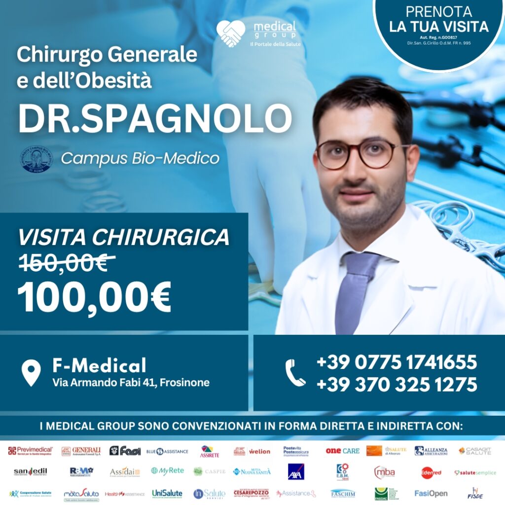 Tariffe del Mese Poliambulatorio F-Medical Frosinone Visita Chirurgica - Dr. Spagnolo