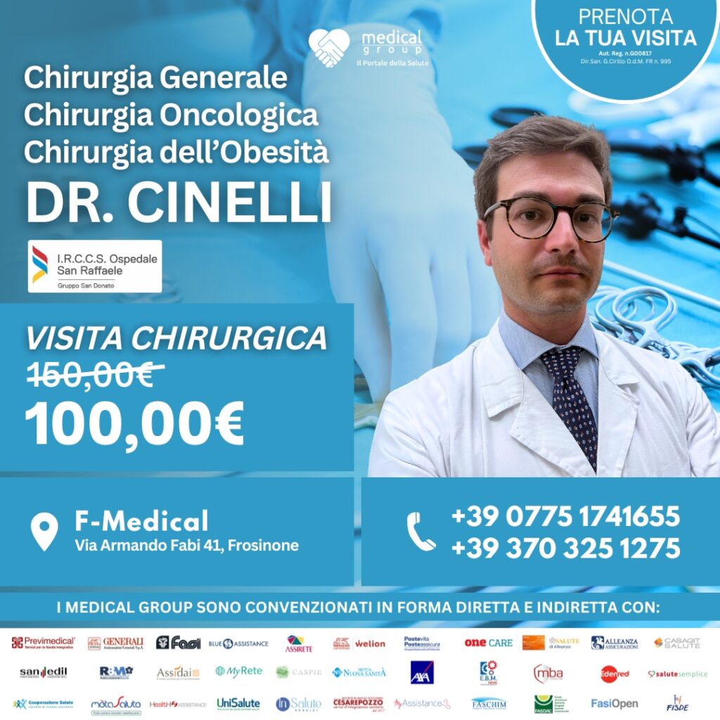 Tariffe del Mese Poliambulatorio F-Medical Frosinone Visita Chirurgica - Dr. Cinelli