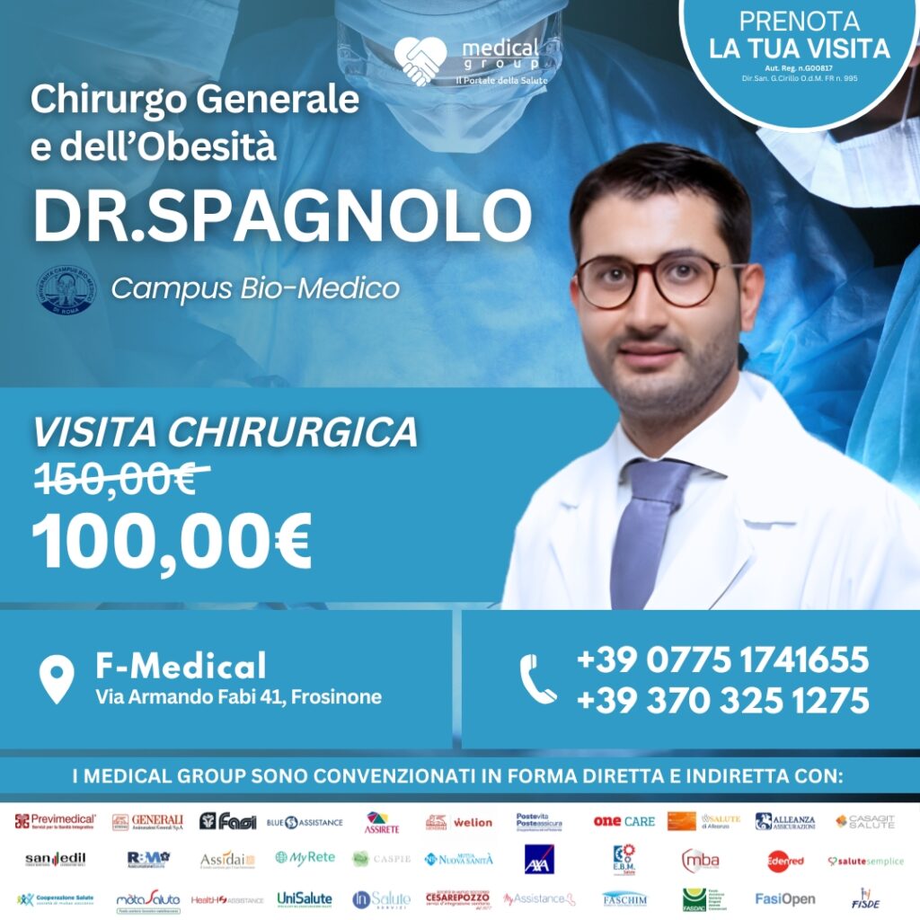 Tariffe del Mese Poliambulatorio F-Medical Frosinone Visita Chirurgica - Dr. Spagnolo