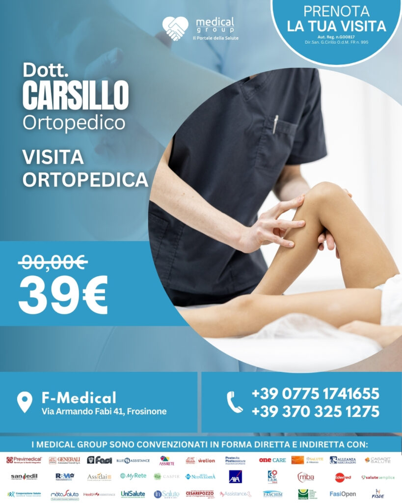 F-MEDICAL PROMO TRAUMATOLOGY - Visita Ortopedica - Dott. CARSILLO