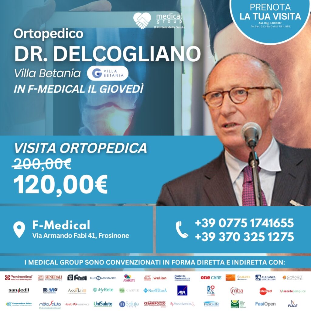 Tariffe del Mese Poliambulatorio F-Medical Frosinone Visita Ortopedica - Dr.Delcogliano