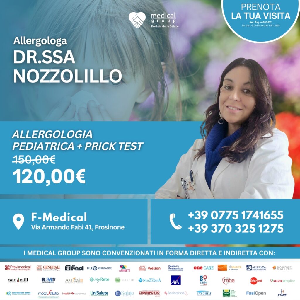 Tariffe del Mese Poliambulatorio Pediatrico F-Medical Frosinone Allergologia Pediatrica - Dr.ssa Nozzolino
