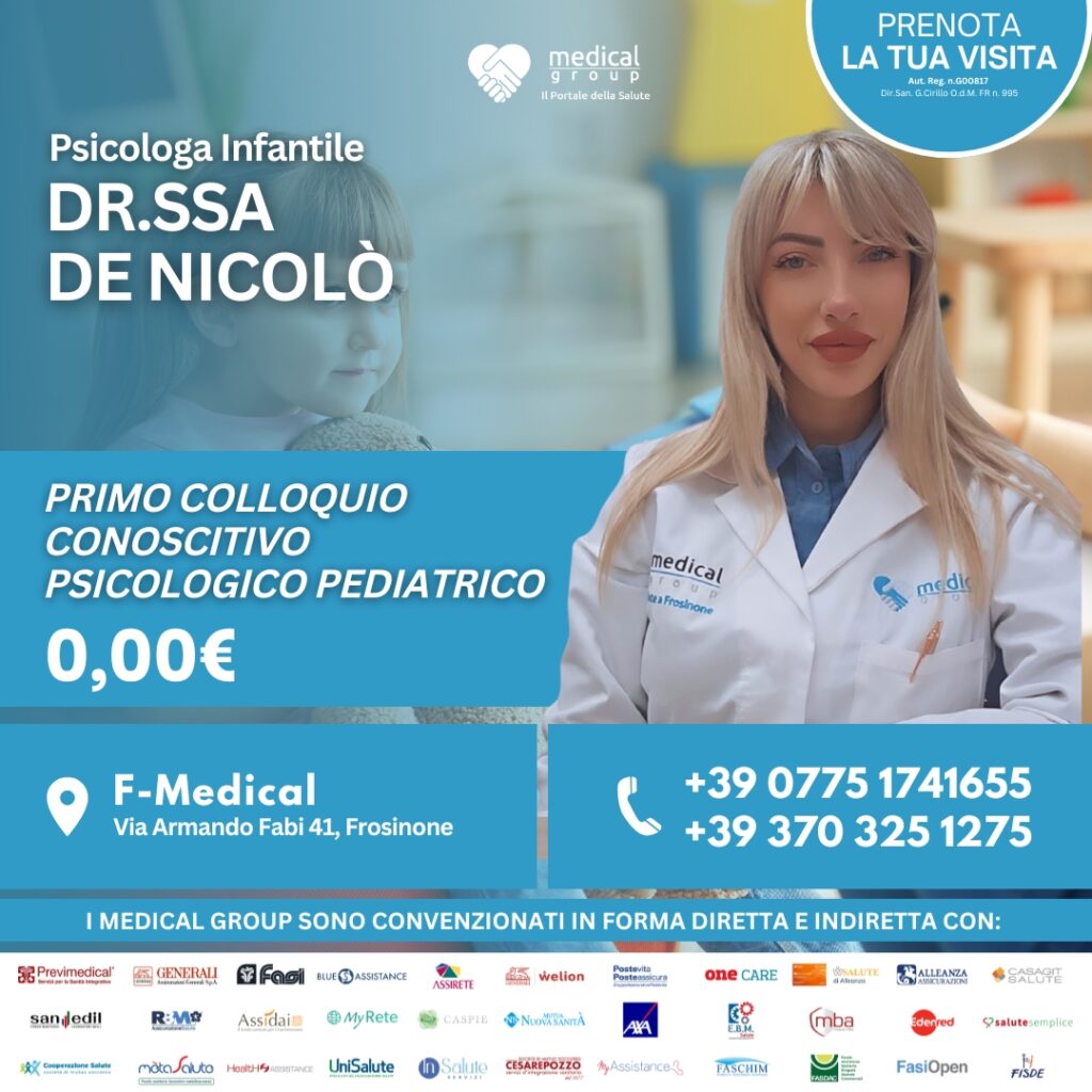 Tariffe del Mese Poliambulatorio Pediatrico F-Medical Frosinone PRIMO COLLOQUIO COMPORTAMENTALE DOTT.SSA DE NICOLò