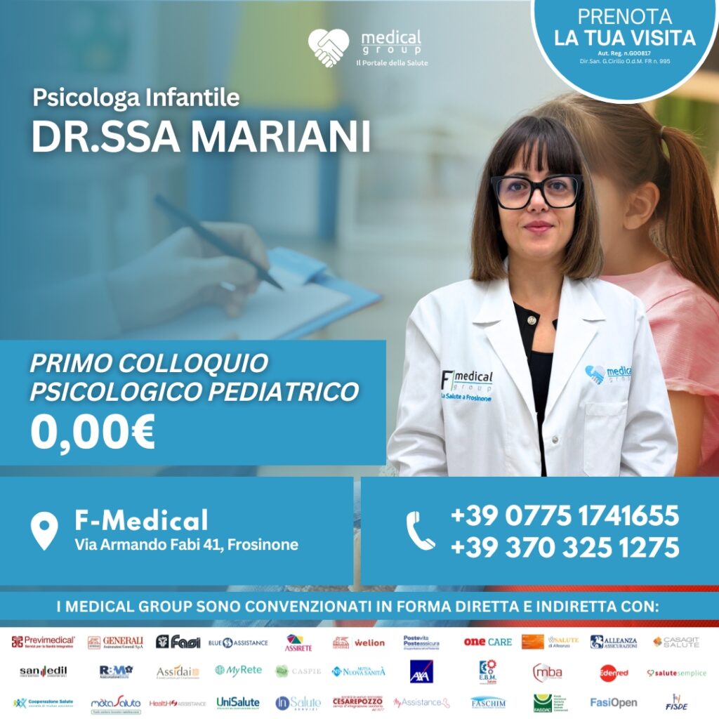 Tariffe del Mese Poliambulatorio Pediatrico F-Medical Frosinone PRIMO COLLOQUIO COMPORTAMENTALE DOTT.SSA MARIANI