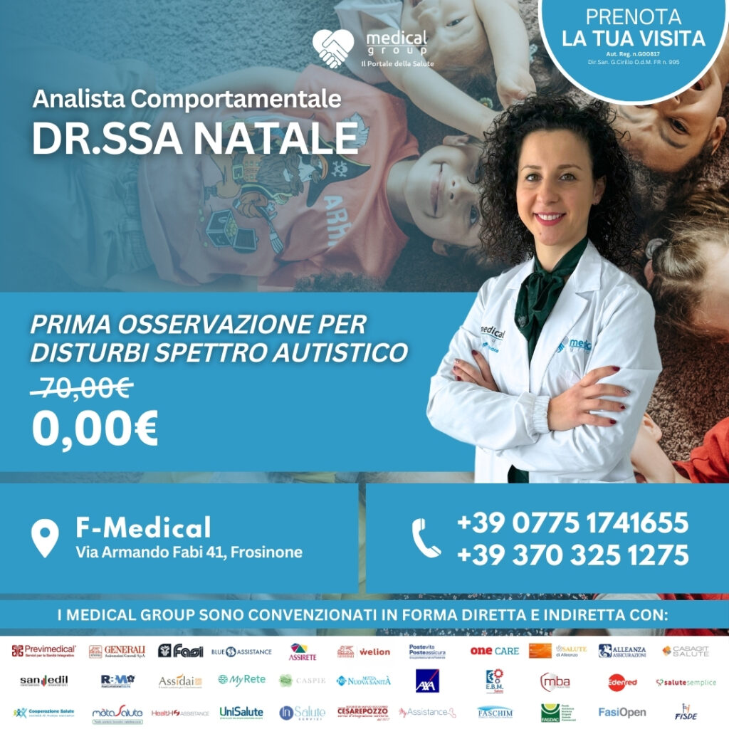 Tariffe del Mese Poliambulatorio Pediatrico F-Medical Frosinone PRIMO COLLOQUIO COMPORTAMENTALE DOTT.SSA NATALE
