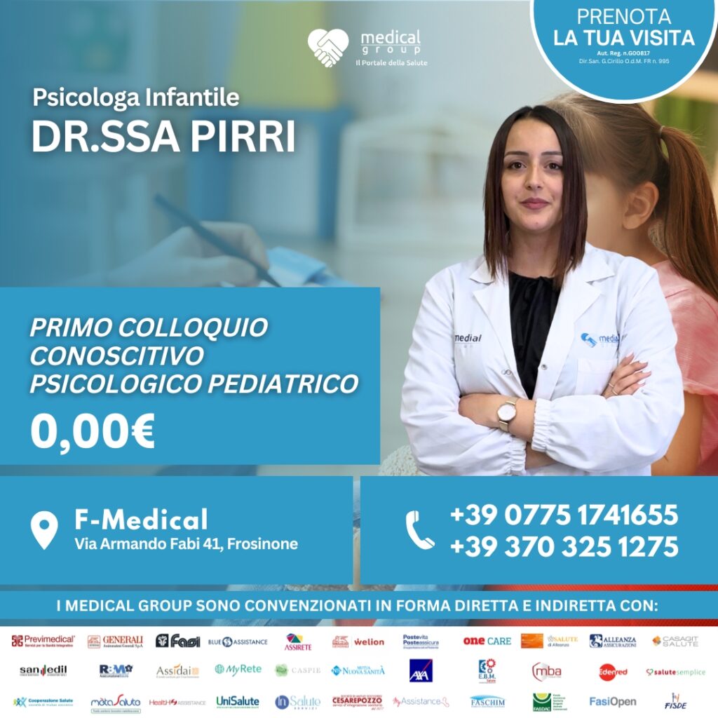 Tariffe del Mese Poliambulatorio Pediatrico F-Medical Frosinone PRIMO COLLOQUIO COMPORTAMENTALE DOTT.SSA PIRRI