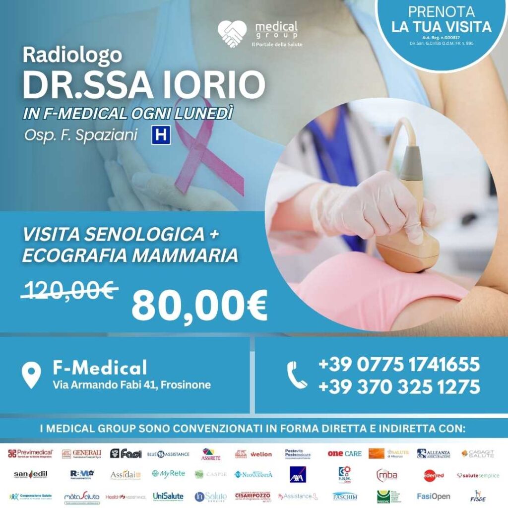 F-MEDICAL PROMO VISITA SENOLOGICA + ECOGRAFIA MAMMARIA QUADRATA - DR.SSA IORIO