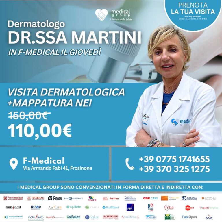 Tariffe del Mese Poliambulatorio F-Medical Frosinone VISITA DERMATOLOGICA + MAPPATURA NEI DR.SSA MARTINI