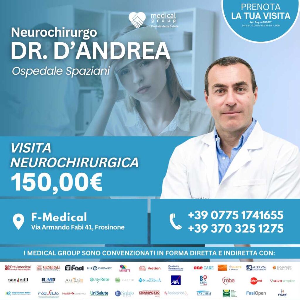 Tariffe del Mese Poliambulatorio F-Medical Frosinone VISITA NEUROCHIRURGICA - DR.D'ANDREA