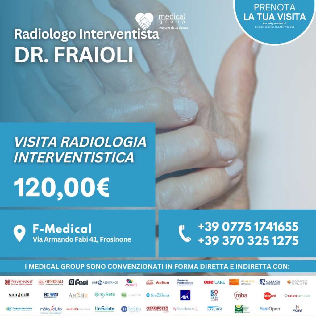 Tariffe del Mese Poliambulatorio F-Medical Frosinone Visita Reumatologica + Capillaroscopia - Dr. Fraioli