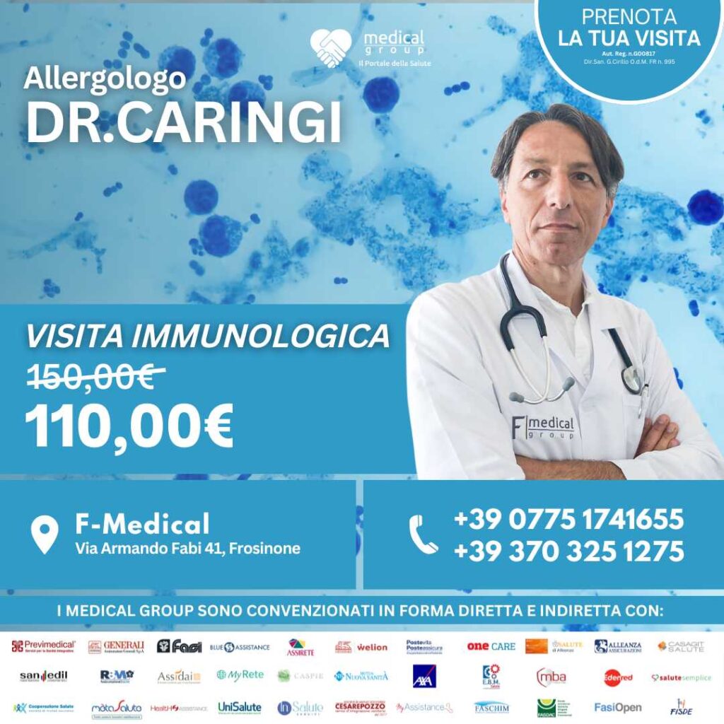 Tariffe del Mese Poliambulatorio F-Medical Frosinone visita immunologica - Dr.Caringi