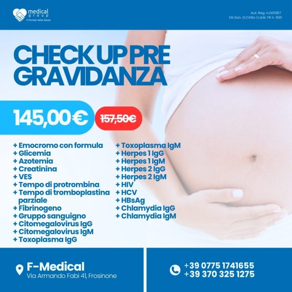 Check-up Pre Gravidanza: esami del laboratorio analisi F-Medical Group di Frosinone
