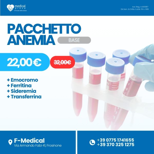 F-MEDICAL PROMO PACCHETTI ANALISI - Pacchetto Anemia Base