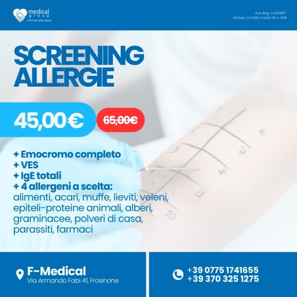 F-MEDICAL PROMO PACCHETTI ANALISI - Screening Allergie