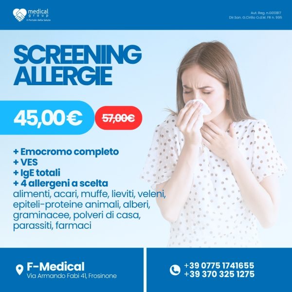 F-MEDICAL PROMO PACCHETTI ANALISI - Screening Allergie (2)