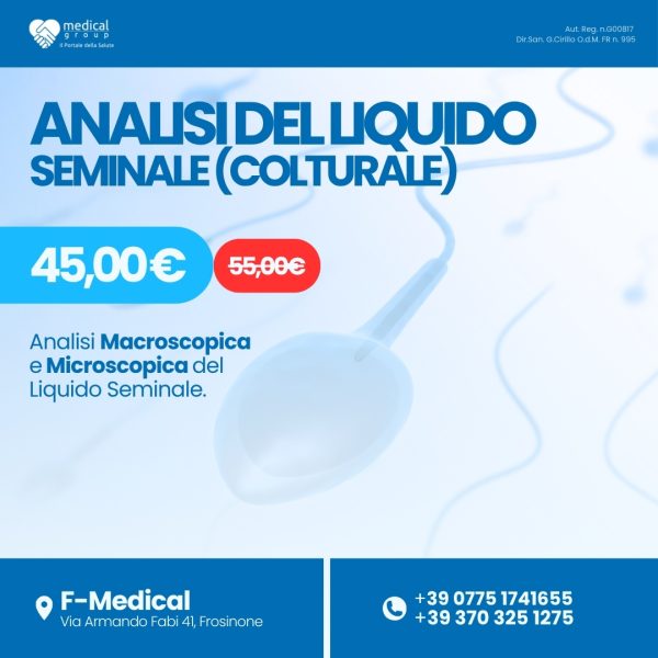 F-MEDICAL PROMO PACCHETTI ANALISI - analisi del LIQUIDO seminale