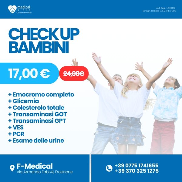 F-MEDICAL PROMO PACCHETTI ANALISI - check up bambini