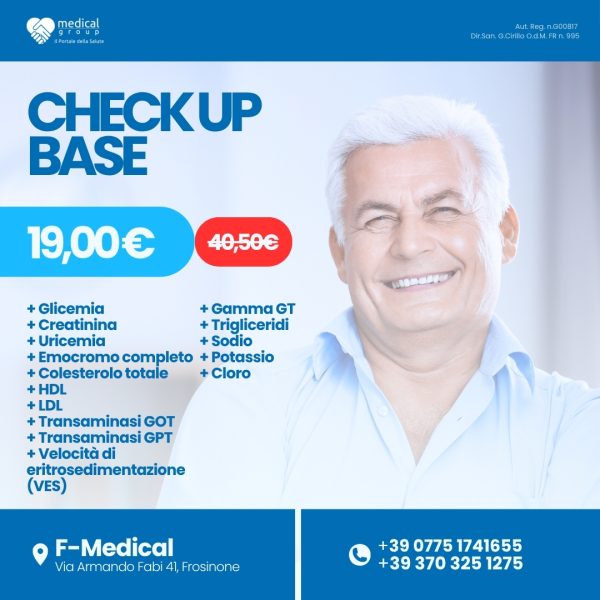 F-MEDICAL PROMO PACCHETTI ANALISI - check up base uomo